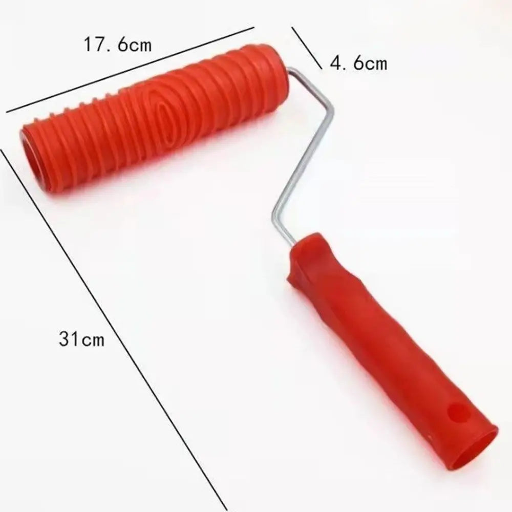 Rubber Imitation Wood Grain Pattern Paint Roller DIY Paint Texture Pigment Printing Wall Painting Roller with Handle Home Tool Quake
