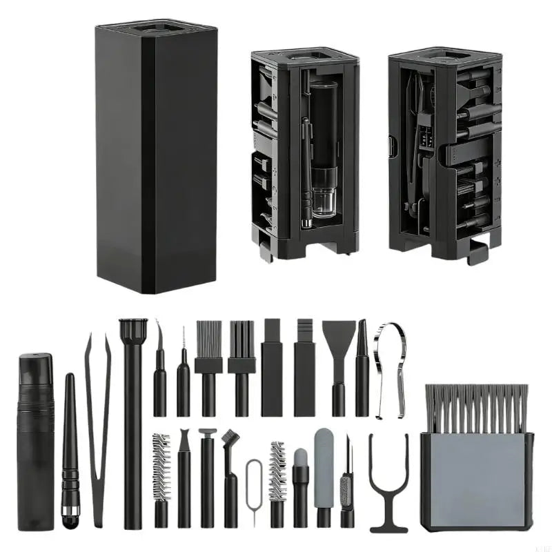 Pack of 1 Organized 32 Part Multifunctional Equipment Set Direct current Use for Removing Dirt from Tight Sectors in K1KF Quake black CN