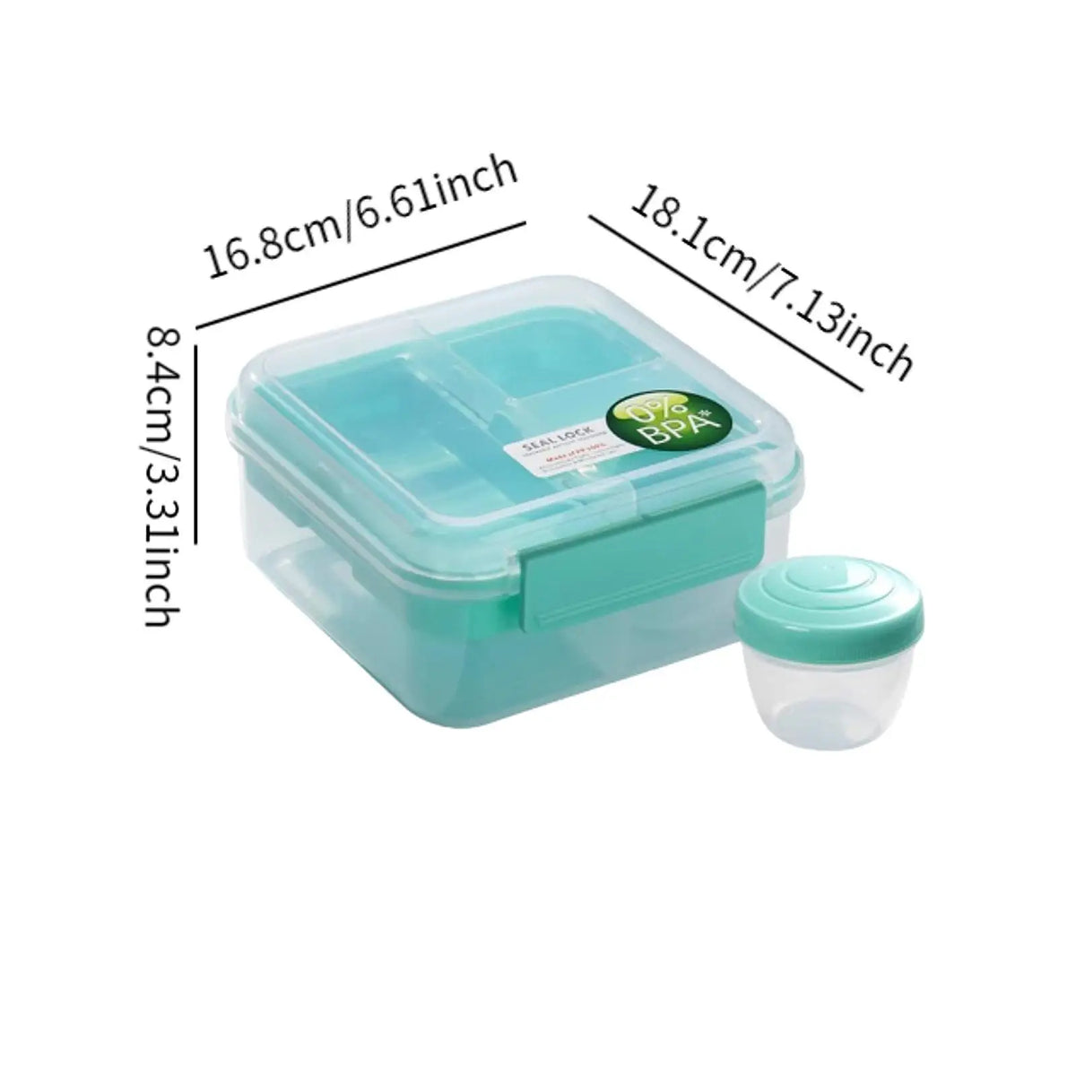 Bento Box Portable Rectangle Meal Prep Containers for School Quake
