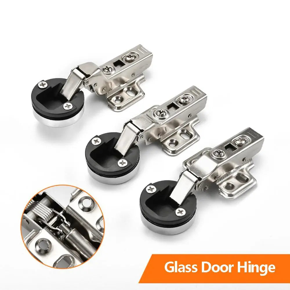 2PCS Useful Connector Hardware Glass Door Hinge Furniture Supplies Cabinet Hinge Clip Window Accessories Quake