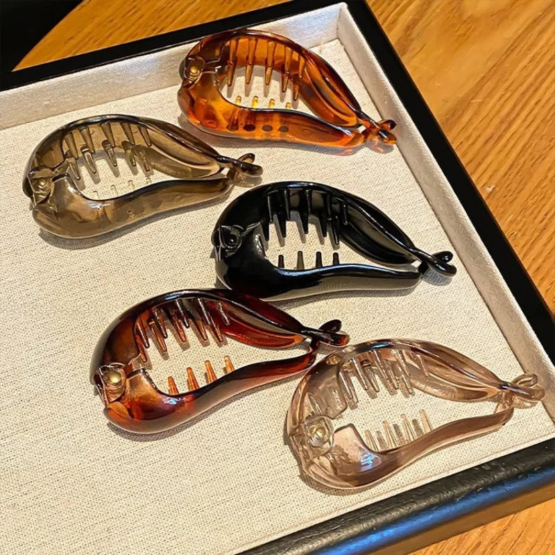 Acrylic Banana Clip High Ponytail Small Hair Claw Korean Fashion Ponytail Barrettes Women Solid Color Hair Clip Hair Accessories Quake
