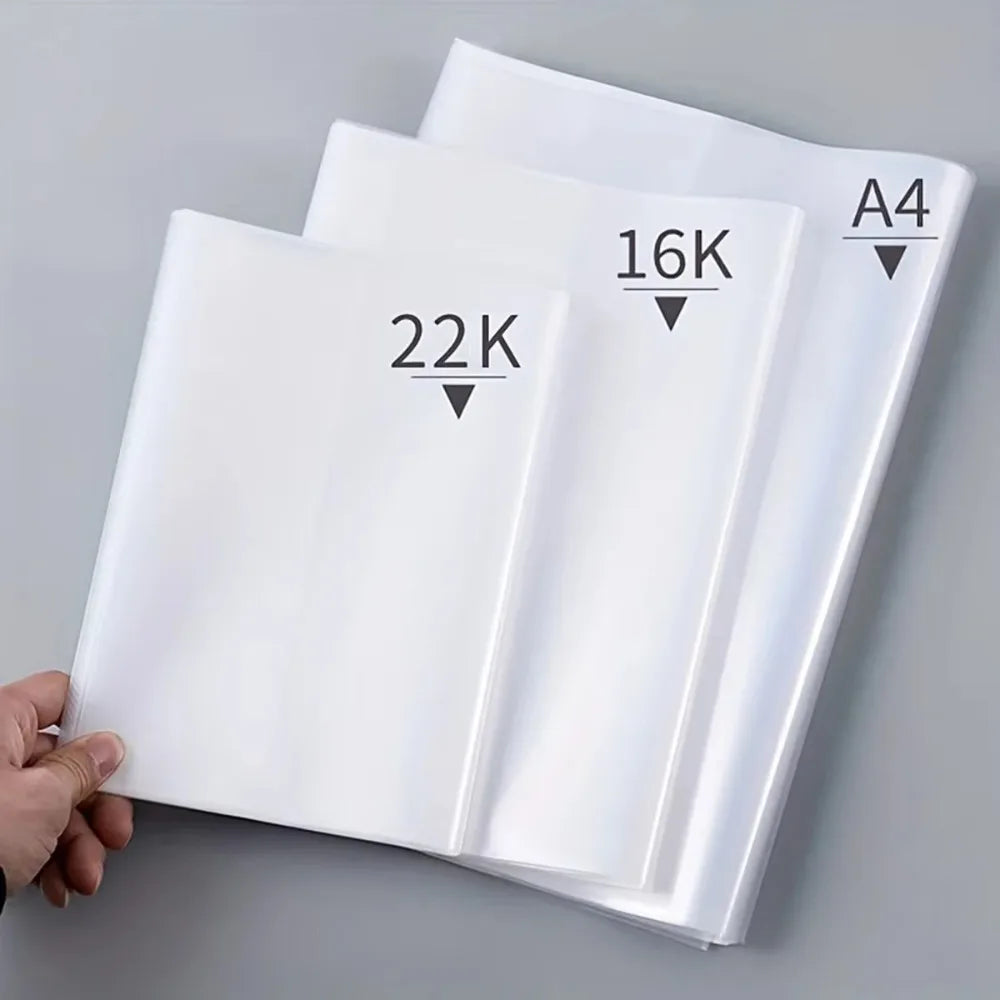 10PCS A4/16K/A5 Plastic Book Cover Self-Adhesive Closure Wear-Resistant Transparent Book Cover Waterproof Quake