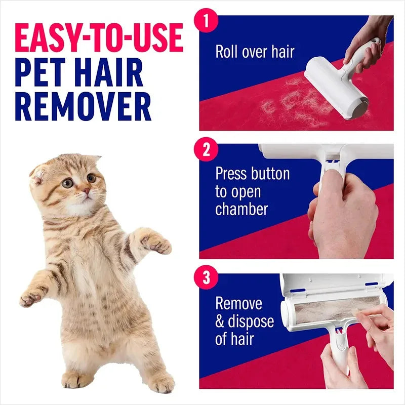 Pet Hair Remover Roller - Dog & Cat Fur Remover with Self-Cleaning Base - Efficient Animal Hair Removal Tool - Perfect for Furni Quake