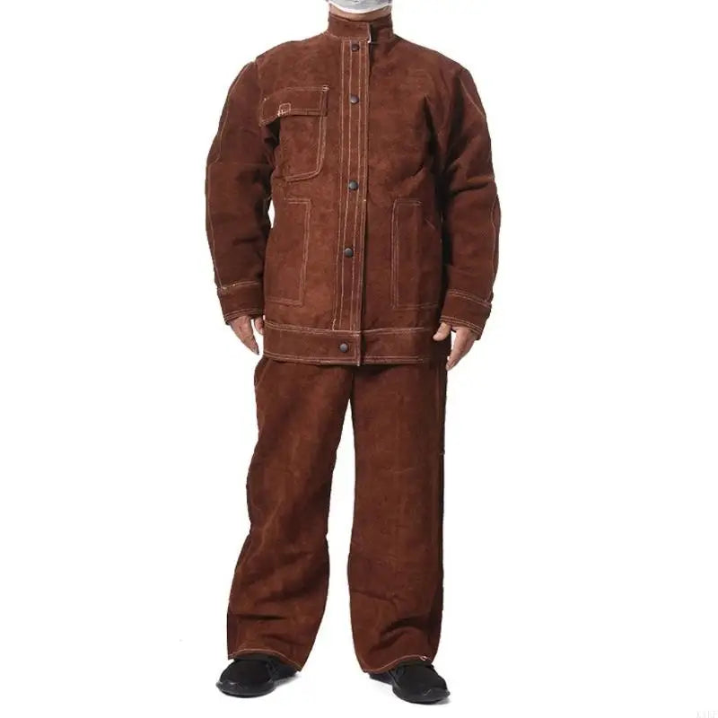 Heavy Duty Leather Welding Garment Heat Resistant Work Wear 175Cm for Metal Fabrication & Temperature Environment K1KF Quake