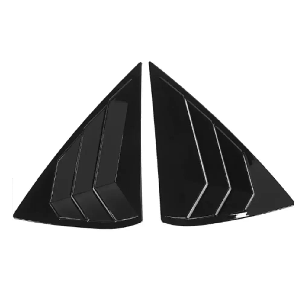 For Nissan Sentra Sedan 2013-2019 Car Rear Louver Window Side Shutter Cover Trim Sticker Vent Scoop ABS Carbon Fiber Gloss Black Quake Gloss Black