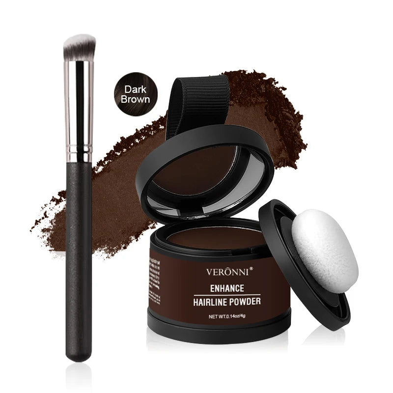 VERONNI Hairline Line Shadow Contouring Powder-Hair Repairing and Shadow Filling Powder Forehead Hairline Replacement Makeup Quake 06-Dark Brown