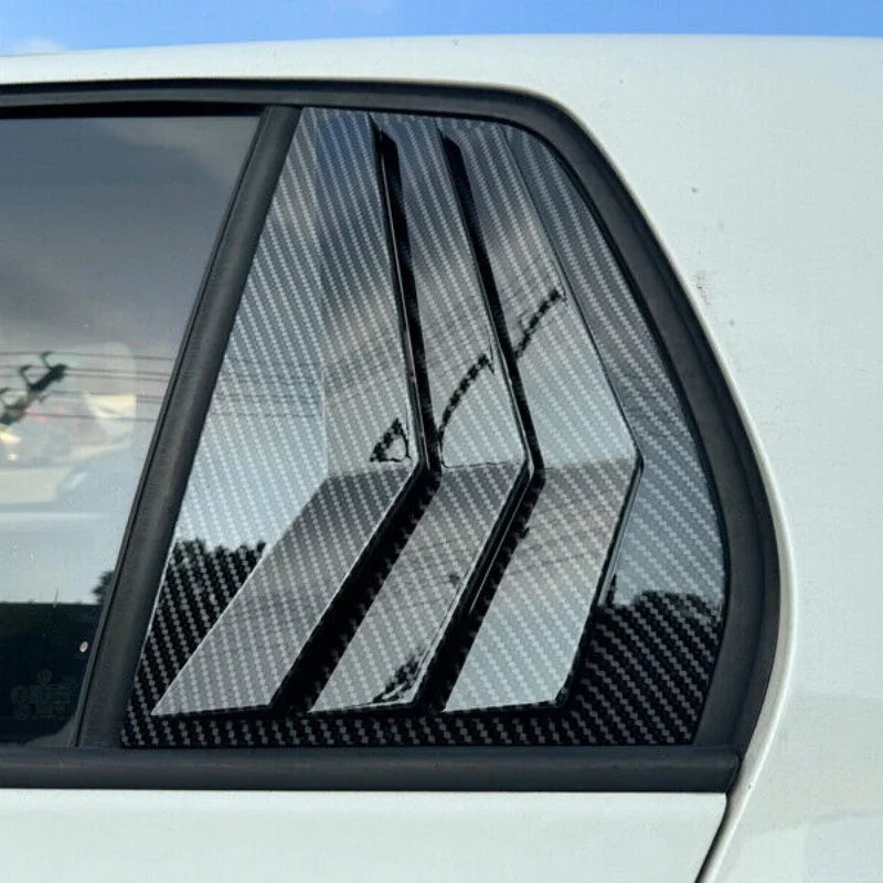 For VW Golf 6 MK6 2008 2009 2010 2011 2012 Car Rear Louver Window Side Shutter Cover Trim Sticker Vent Scoop ABS Carbon Fiber Quake