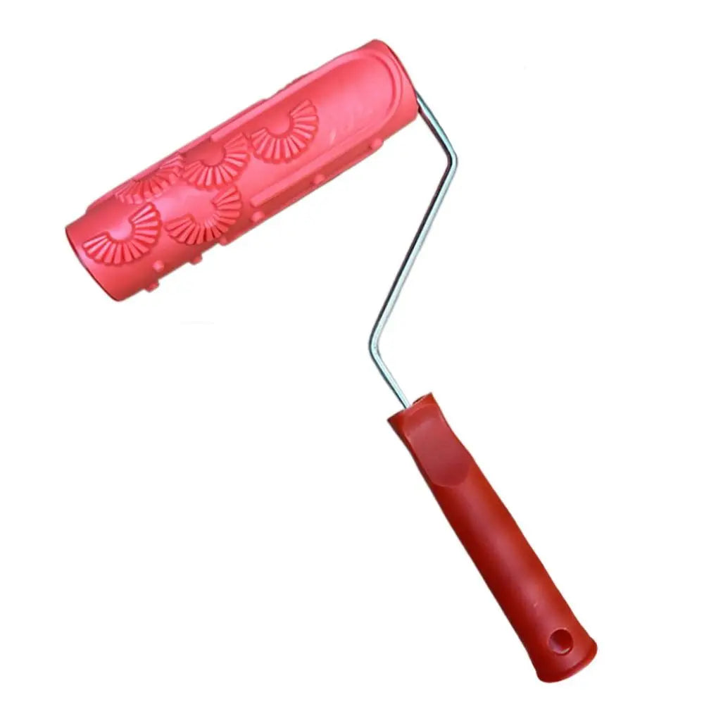 Rubber Imitation Wood Grain Pattern Paint Roller DIY Paint Texture Pigment Printing Wall Painting Roller with Handle Home Tool Quake 1