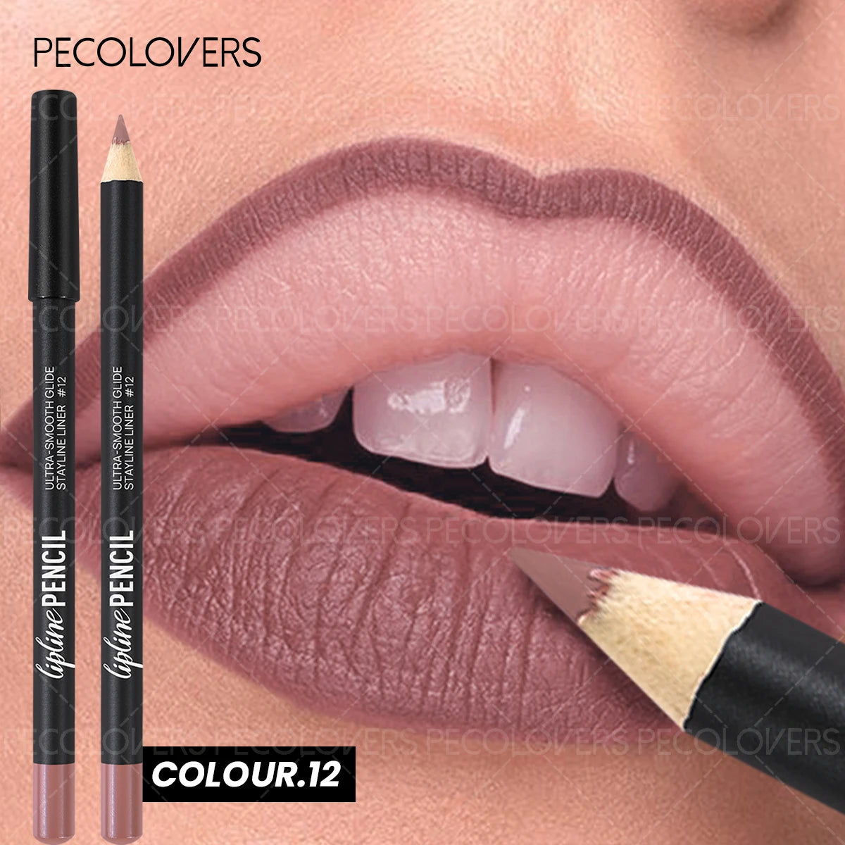1PC Lipliner Lipstick, Plump and Charming Lips, Nude Brown, with A Variety of Makeup, Lip Cosmetics Quake 12