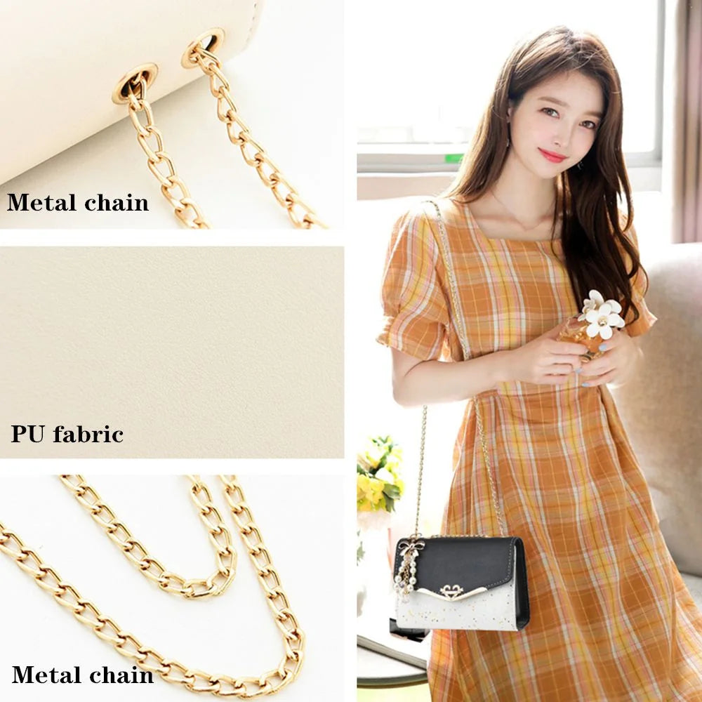 Fashion Messenger Bag Women Trendy Sequin Single Shoulder Bags Mobile Phone Pouch Ladies PU Leather Handbag with Tassel Pendant Quake