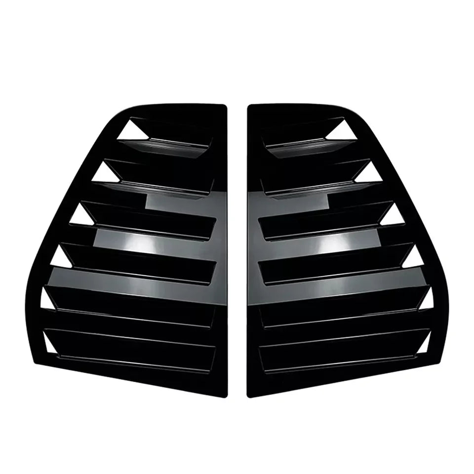 For VW Golf MK5 2004-2008 GTI R32 Car Rear Louver Window Side Shutter Cover Trim Sticker Vent Scoop ABS Carbon Fiber Accessories Quake Gloss Black