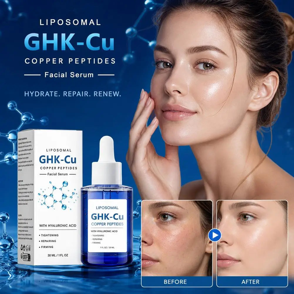 Zyvarn GHK-Cu Facial Serum | Copper Peptides Moisturizing Firming Essence with Hyaluronic Acid for Skin Tightening & Repairing Quake
