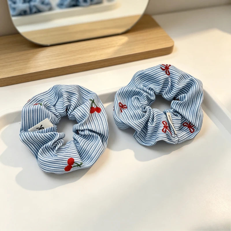 Sweet New Striped Large Scrunchie Gentle Hair Tie No Hurt Hair Versatile Hair Rope for Women Daily Hair Dressing Decor Quake