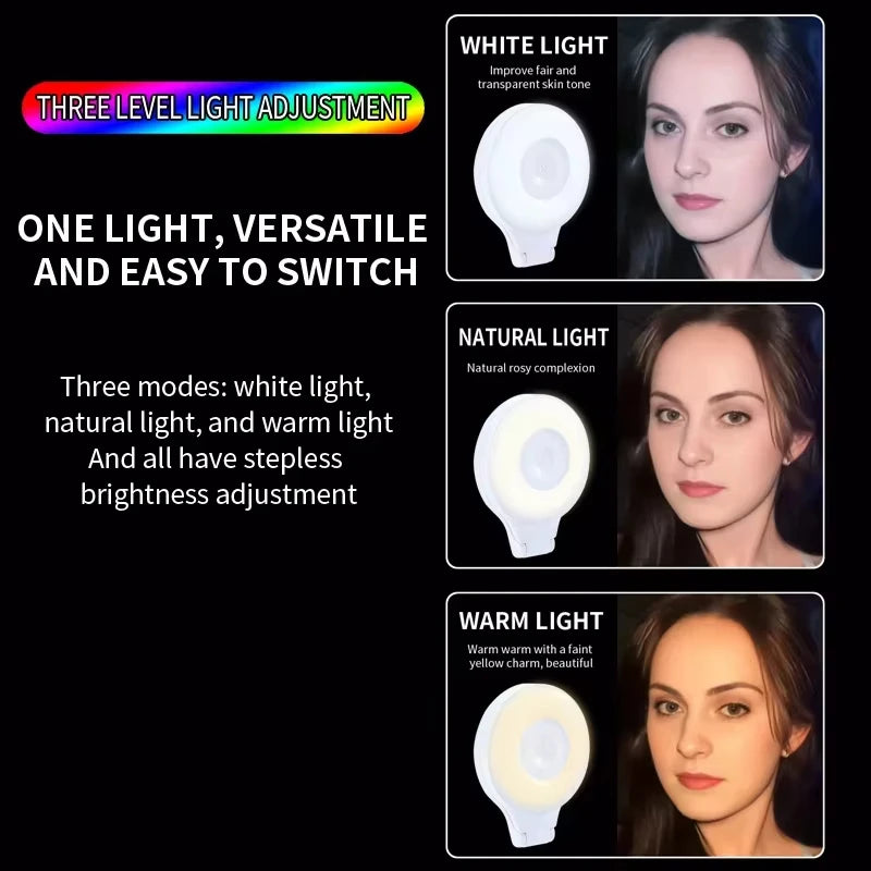 Magnetic Led Selfie Fill Light Mini Portable with USB for Magsafe phone Video Light for Makeup Vlog Quake