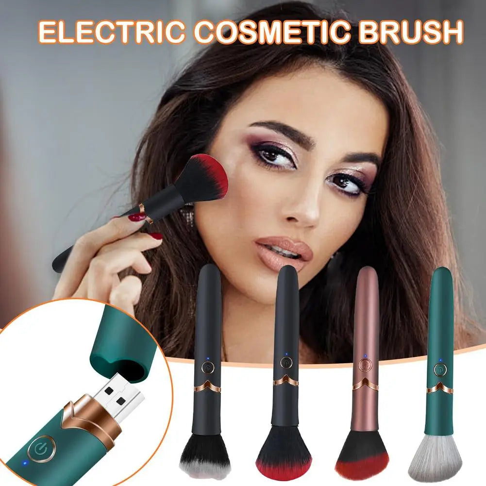 Electric Makeup Brush, 10 Gears Vibration Blush Makeup Brushes Loose Powder Shadow Brushes Vibrating Makeup Brush Rotating Brush Quake