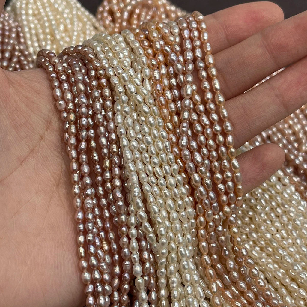 A Natural Freshwater Pearl Rice Isolation Pearl 2-3mm For Jewelry Making DIY Necklace Bracelet Chains Earrings Accessory Quake