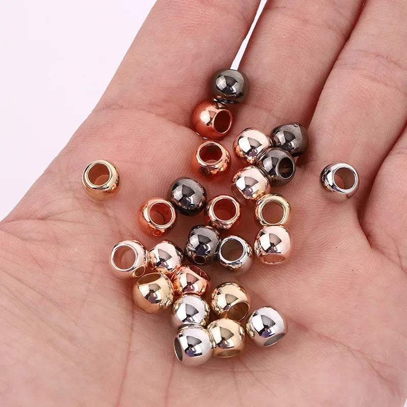50pcs/Lot 8mm Gold Silver Hair Braid Beads Dreadlocks Hair Ring Braid Dreads Dreadlock Beads Cuffs Clips Approx 4mm Hole Quake