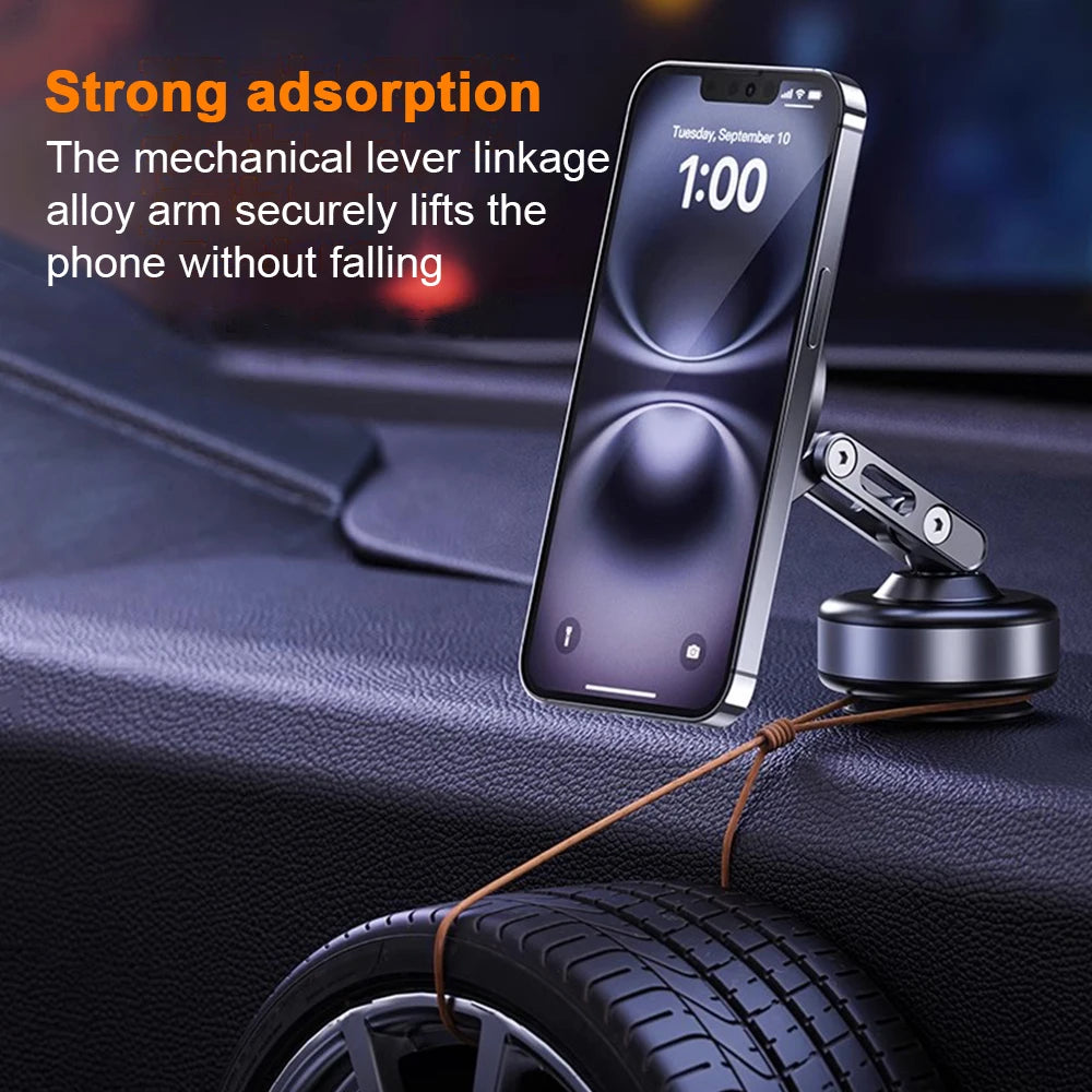 X93 Magnetic Phone Holder Rotating Folding Electric Vacuum Suction Mag Stand For Car Navigation Gym Kitchen Streaming Bracket Quake