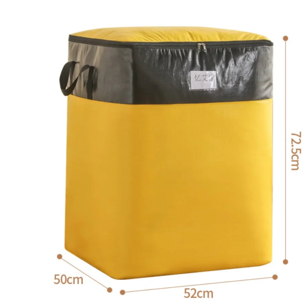Large Capacity Moving Package Bag Durable Multifunctional Luggage Packing Bag Dustproof Moisture-proof Clothes Quilt Storage Bag Quake Yellow XXL