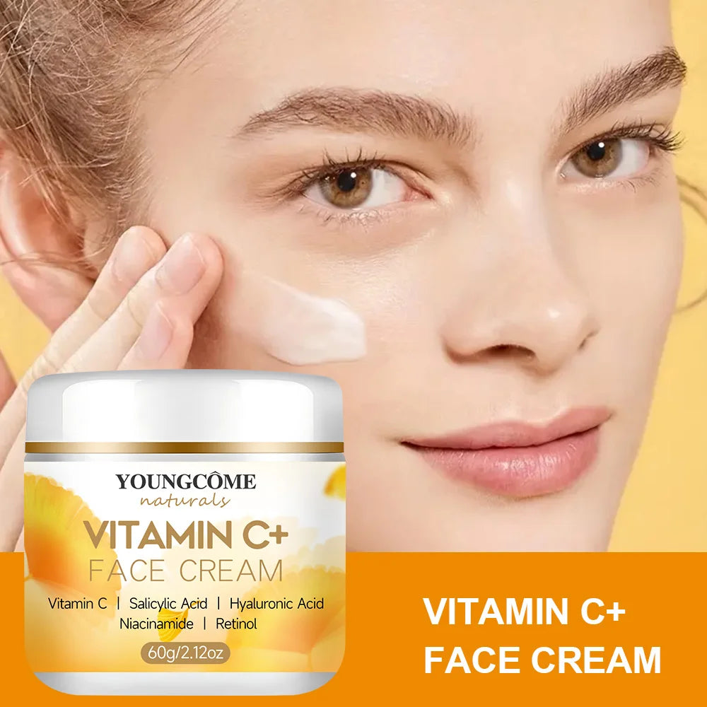 YOUNGCOMEN Vitamin C Face Cream Retinol Moisturizing Firming Hyaluronic Lightening Repairing Smooth Skincare Whitening Creams Quake