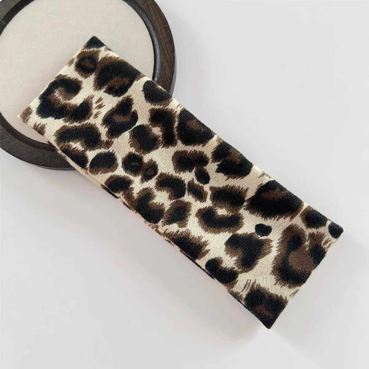 Vintage Leopard Print Headband High Elastici Wide Edge Fashion Headband Sports Yoga Sweat-absorbing Breathable Hair Accessories Quake khaki