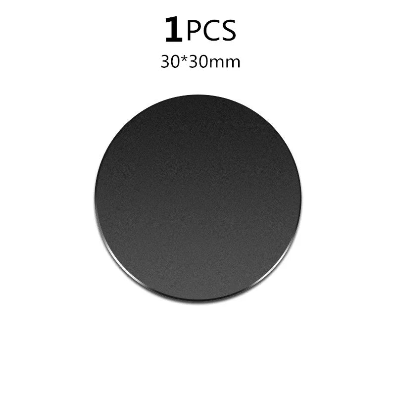 Self-adhesive Iron Sheet Sticker Metal Plate for Magnetic Car Phone Holder 1/3/5PCS Magnet Mobile Phone Stand Mount For iPhone Quake 1PCS black 30mm