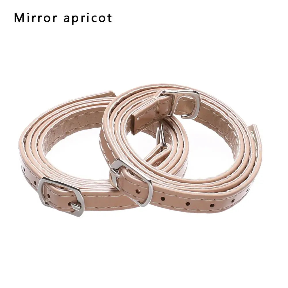 Adjustable Foot Care Accessories Shoe Lace Tie Anti-skid Straps Bundle Shoelace PU Leather Shoelace Ankle Shoe Belt Quake Mirror apricot