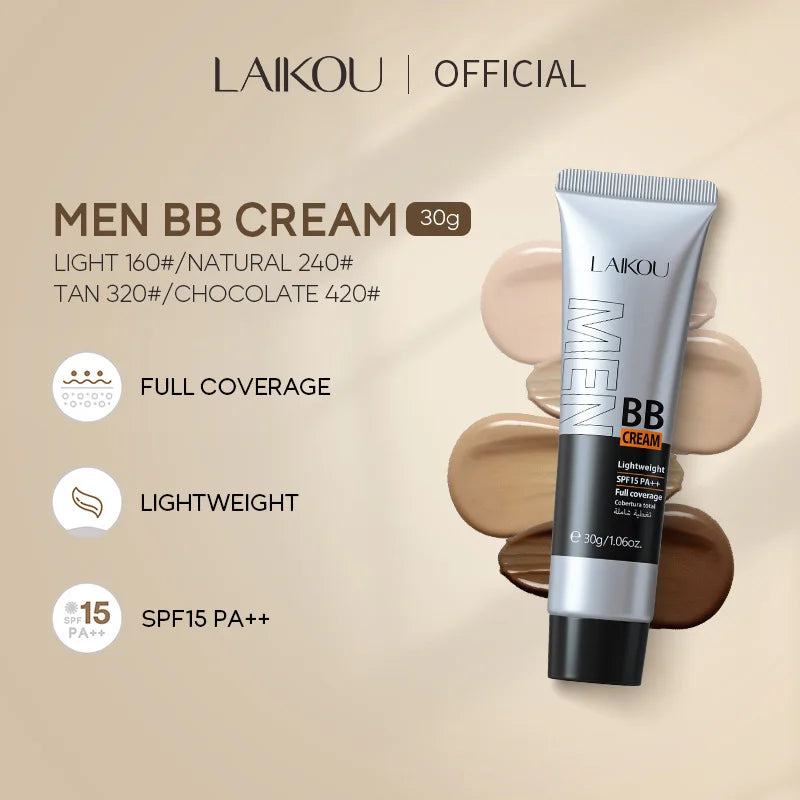 Men's BB Cream-Full Coverage Long-Lasting Waterproof Men's Concealer Natural Color Suitable for Gifts for Men's Christmas Gifts Quake
