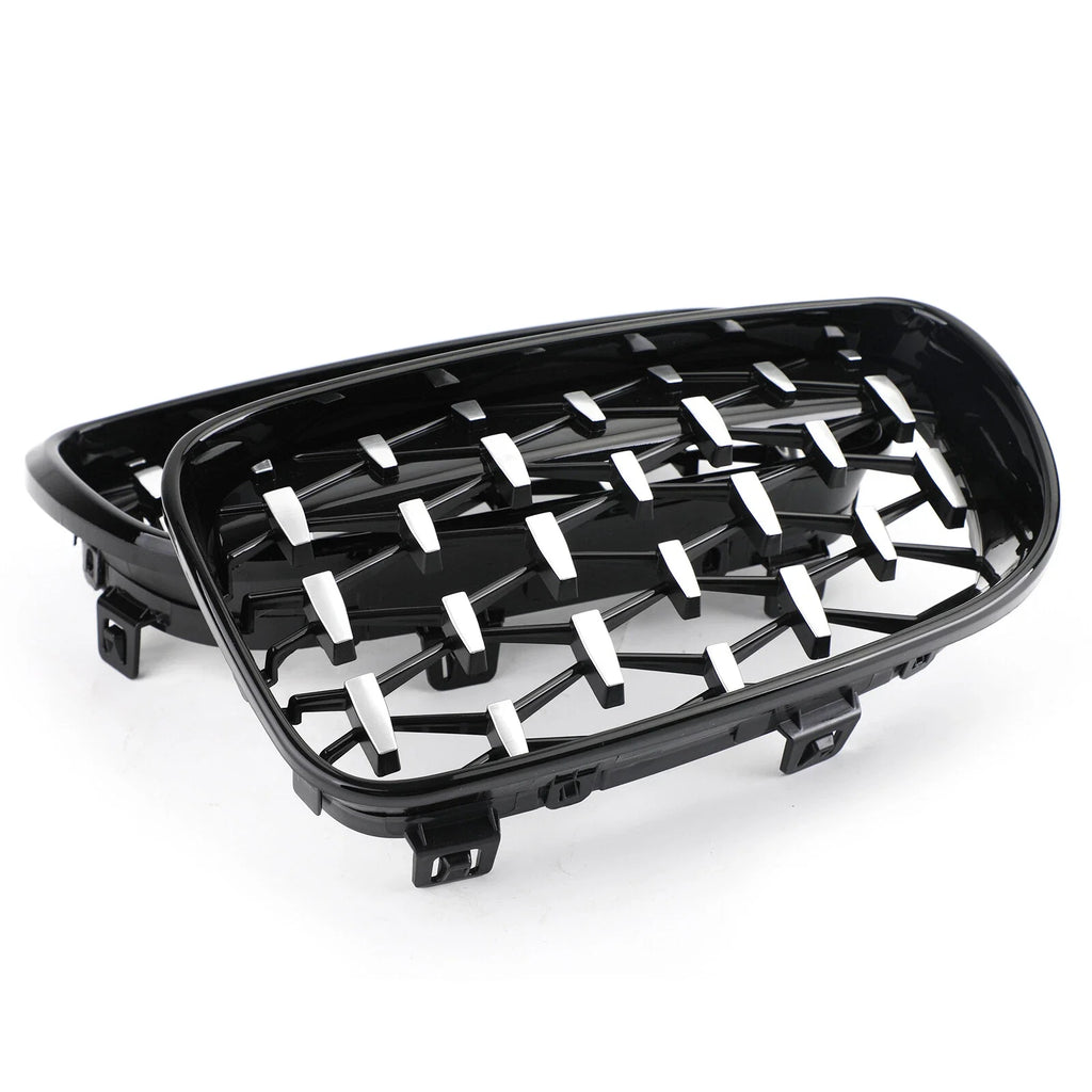 For BMW 1 Series E87 E81 E82 E88 2008-2011 2x Car ABS Grille Front Kidney Grill Diamond Style 51137354949 51137354950 Auto Parts Quake