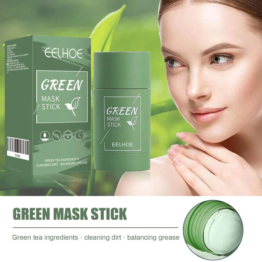 EELHOE Green Tea Solid Mask - Deep Cleansing Hydrating Mud Stick for Long Lasting Moisture Ideal Christmas Pampering Gift Quake