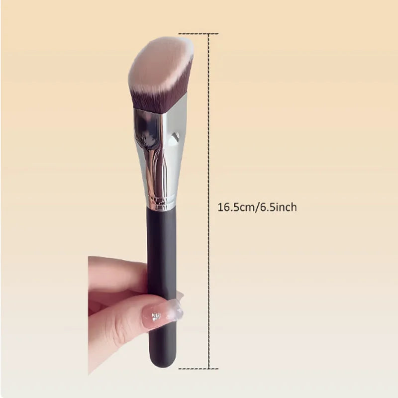 1Pcs Beveled Flat Head Foundation Make-up Makeup Brush Trapezoidal Contour Brush Fitting Novice Professional Makeup Tools Quake Black