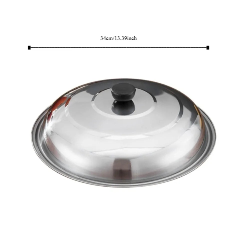 28/32/36/40cm Stainless Steel Pot Cover Universal Cookware Parts Cooking Pot Wok Lid with Knob Frying Pan Cover Quake 34cm