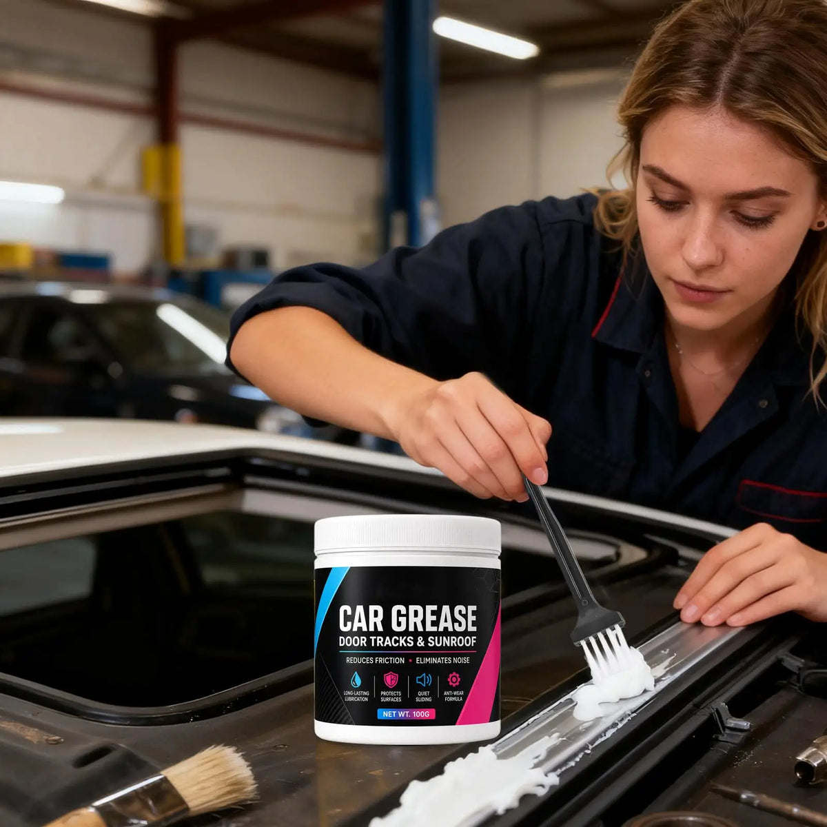 Auto Grease 100g Sliding Anti-Rust Door Track Lubrication Multipurpose Grease for Car Trailer Door Hinge Window Track Sliding Quake