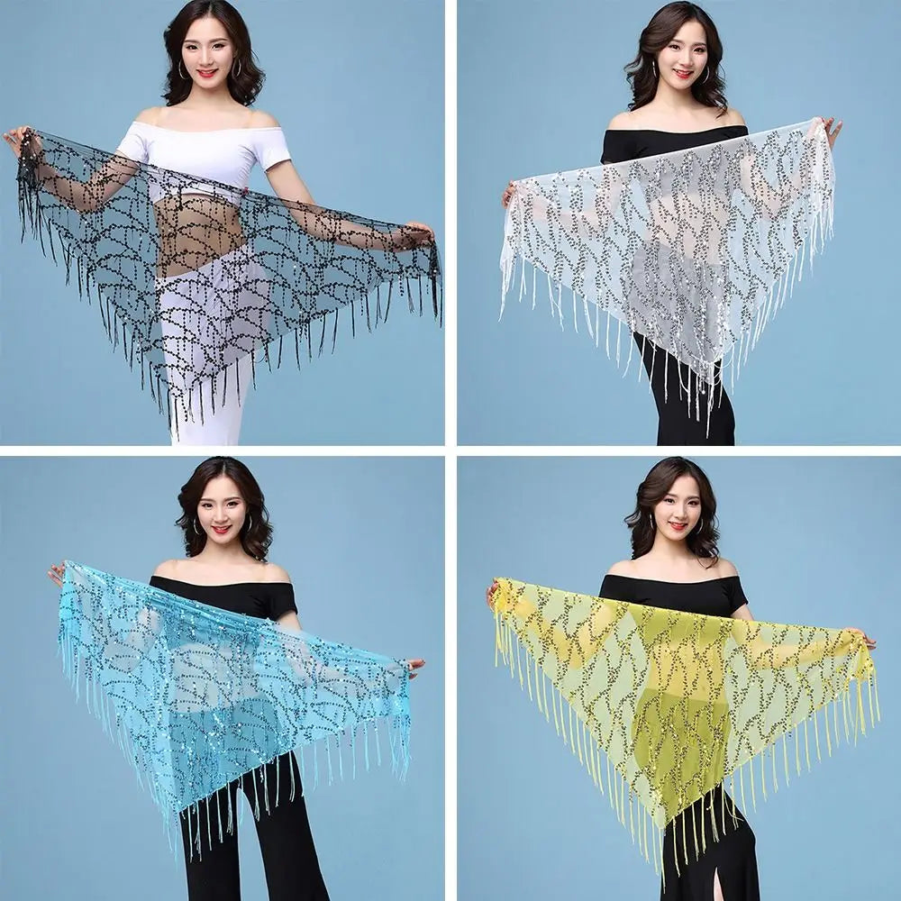 Women Show Costumes Tassels Dancer Skirt Hip Scarf Belly Dance Belt Waist Chain Quake