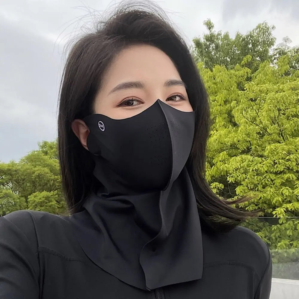 UPF50+ Sun Protection Mask Fashion 3D Ice Silk Anti-UV Neck Scarf Sunscree Dustproof Sunshade Face Mask Outdoor Quake