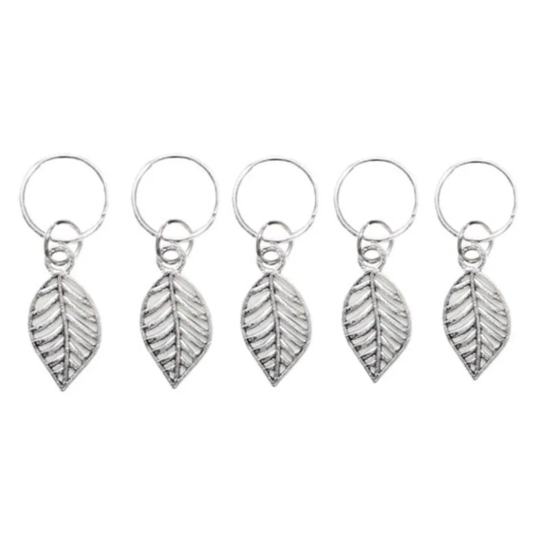 5-10pcs/set Hair Braids Tools Hair Accessories Personality DIY Pendant Coin Ring Leaves Pendant Rings Decor Braiding Hair Braids Quake 5pcs NO.50