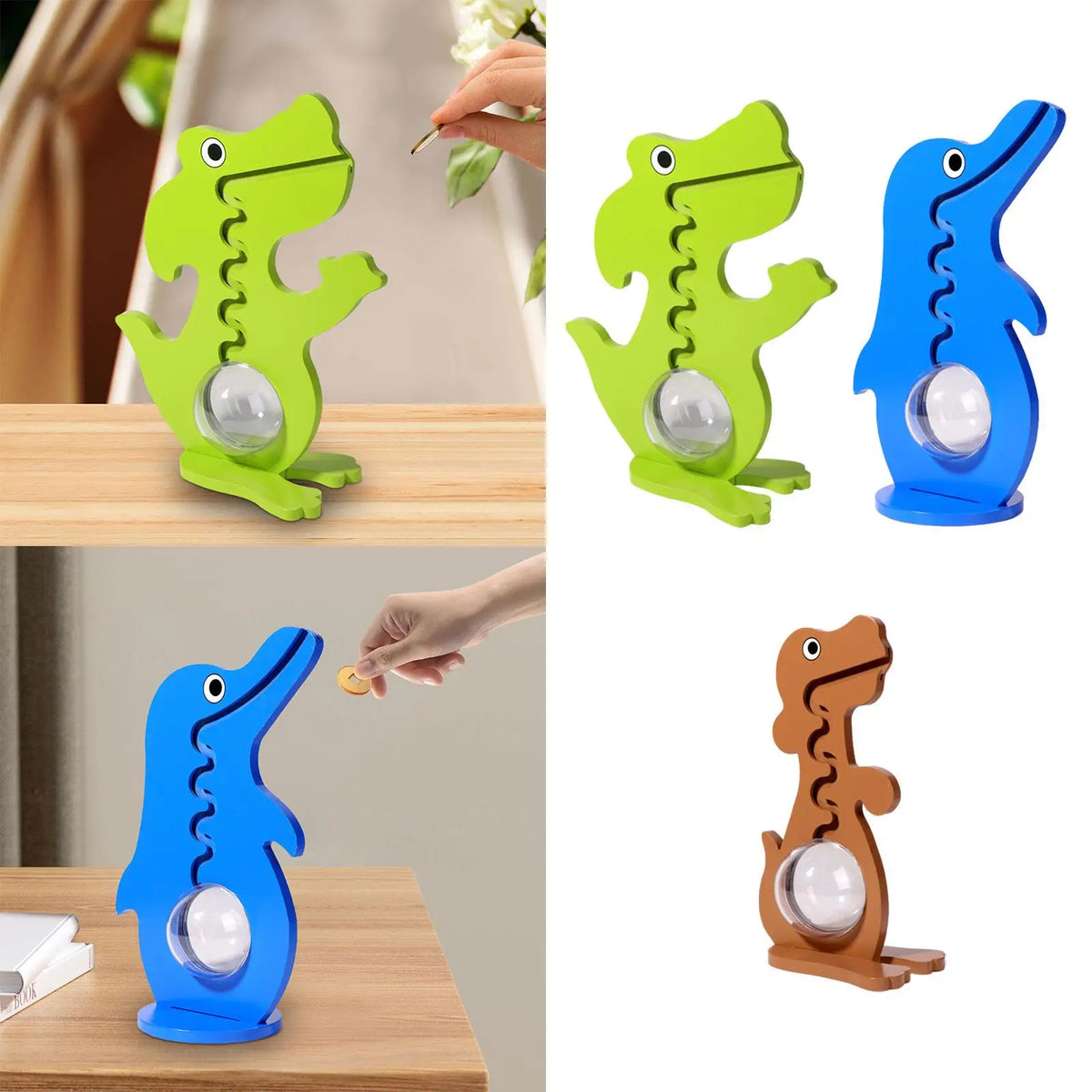 Piggy Bank Portable Collectible Home Decor Animals Shaped Money Saving Jar for Bedroom Apartment Bookshelf Kids Room Restaurant Quake