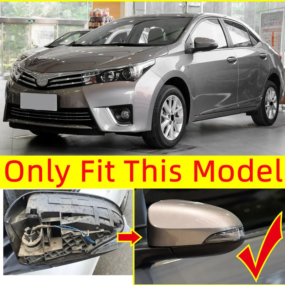 For Toyota Corolla 2014-2018 Car Replacement Rearview Side Mirror Cover Wing Cap Exterior Door Rear View Case Trim Black White Quake