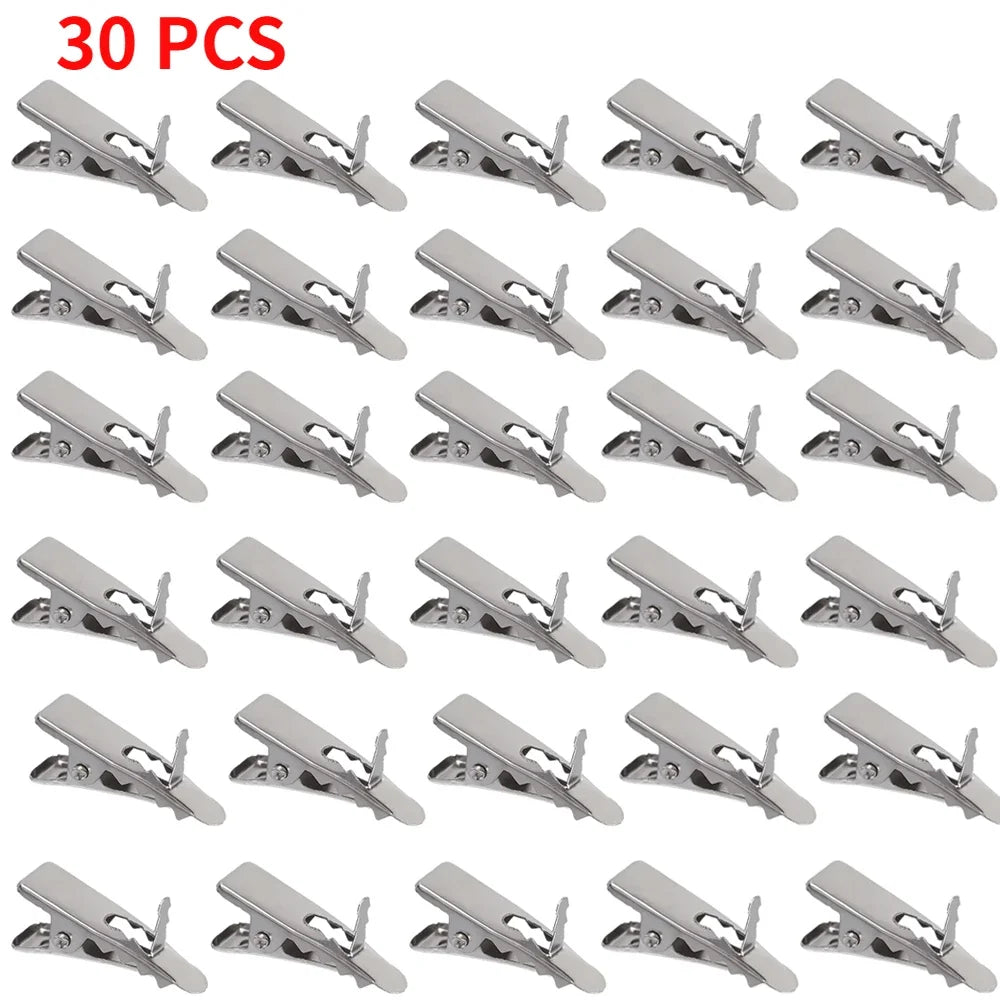 10/30Pcs Mini Metal Clips for Christmas Flowers Christmas Tree Flower Ornament Fixed Clip Xmas Party Garland Decorations Supply Quake 30 PCS