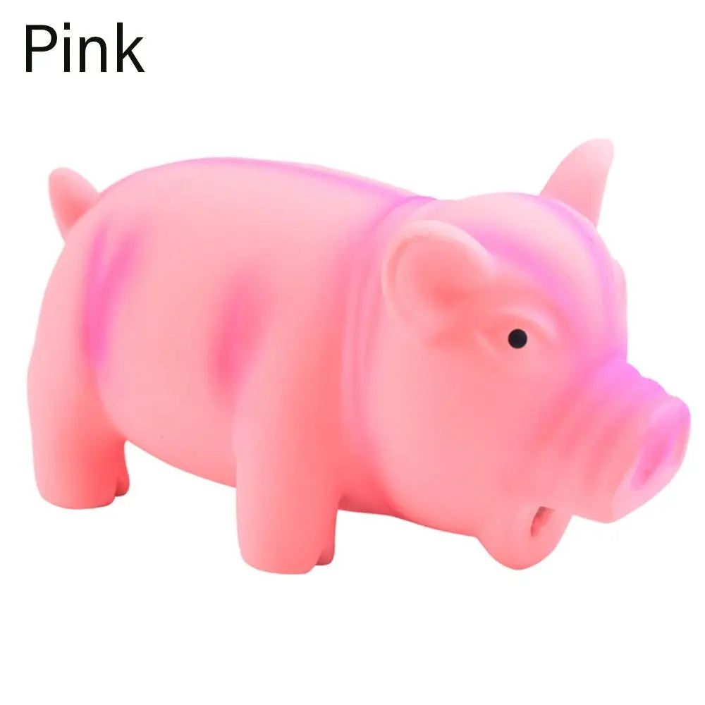 Chew Training Pets Accessories Interactive Squeak Latex Pet Chew Rubber Sound Pig Dog Chew Quake pink