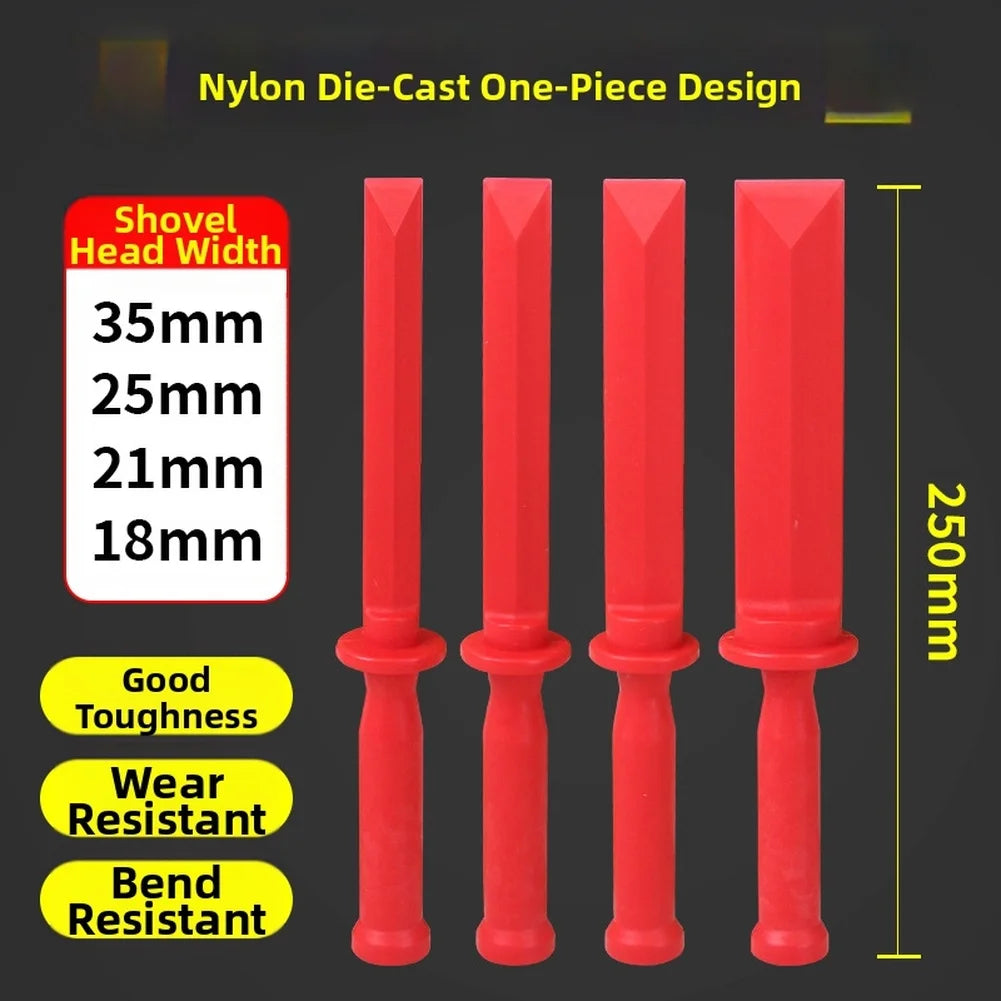 Set of Four Nylon Tire Balance Weight Scraper Tools with Non Slip Handles and Blade Sizes for Wheel Rim Application Quake