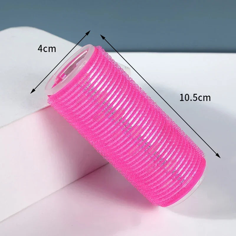 S/M/L Lazy Hair Rollers Hair Curlers Air Bangs Curling Rollers Plastic Self-adhesive Hair Curling Hairdressing Styling DIY Tool Quake rose 4cm