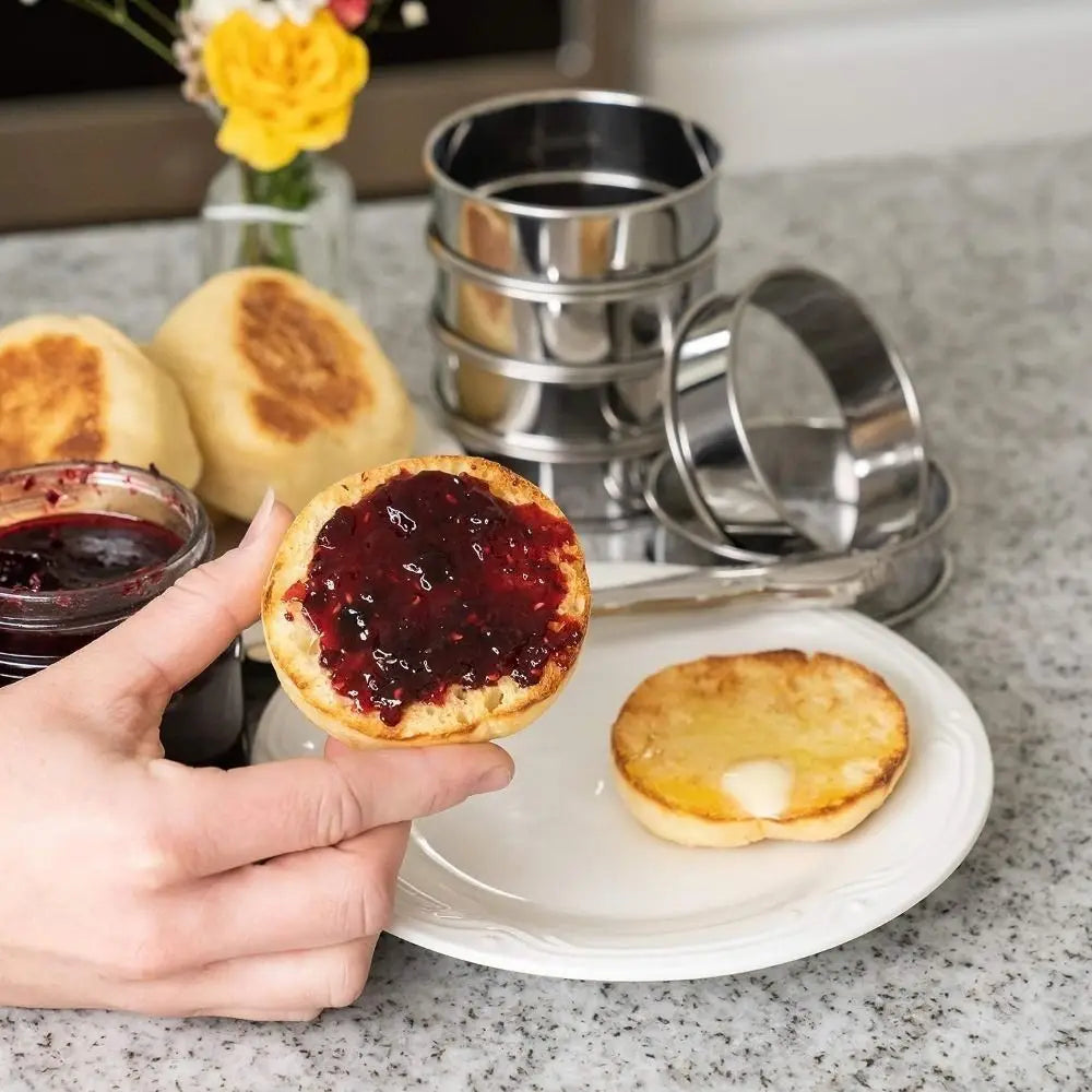 Stainless Steel Double Rolled Baking Circle Tart Ring Fruit Pie Cake Cookie Molds 10cm 8cm for Kitchen Biscuit Pastry Quake