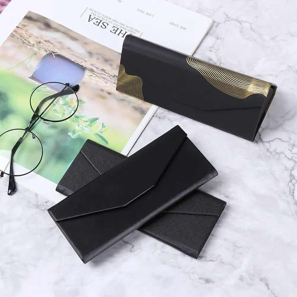 Unisex Folding Black Portable Eyeglasses Case Triangle Glasses Box Sun Glasses Box Eyeglasses Accessories Quake