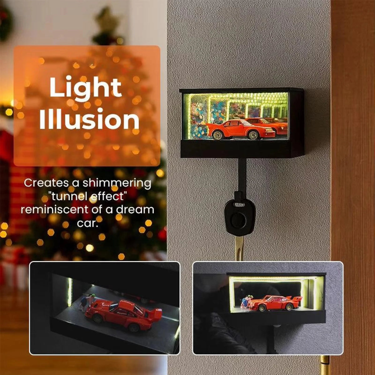 Car Garage Key Holder Key Organizer with LED Light Car Key Hanger for Door Apartment Home Office Entryway (car not included) Quake