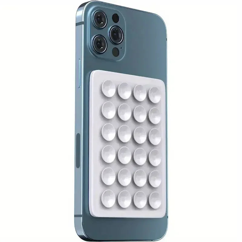 Silicone Suction Phone Holder Mat Multifunctional Suction Cup Wall Stand Square Anti-Slip Single-Sided Case Mount Back Sticker Quake WHITE