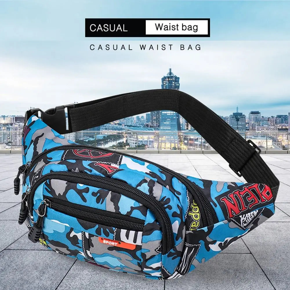 Women Men Breast Package Waterproof Outdoor Sports Bag Canvas Pouch Waist Bag Fanny Pouch Crossbody Male Banana Bag Quake