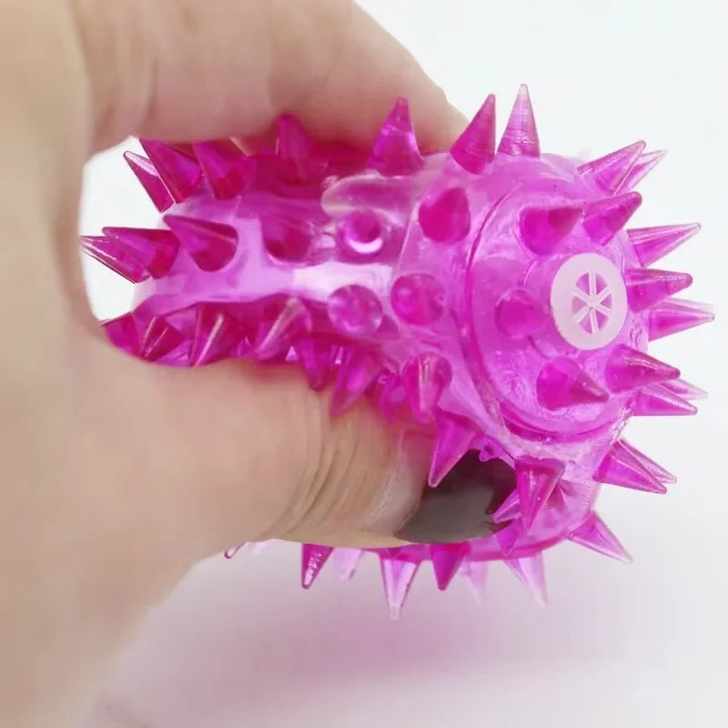 Pet Glow Toy Ball Bite Resistant Stretchy Glowing Sting Ball Dog Teething Cat Interactive Toys Pet Supplies Quake