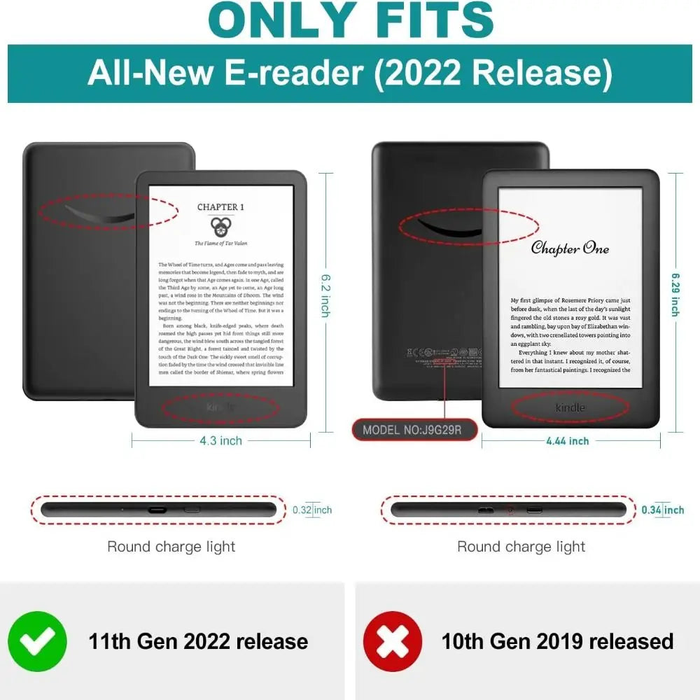Funda Protective Shell E-Reader Sleeve Smart Cover 6 Inch PU Leather Folio Case For Kindle 11th Generation (2022 Release) Quake