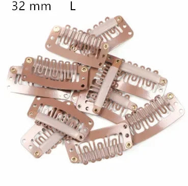 20 Pcs/set U Shape 3.2cm 2.8cm Wig Clips Snap for Women Hair Extensions/Weaving Medium Professional Salon Accessories Hair Clips Quake L Light brown